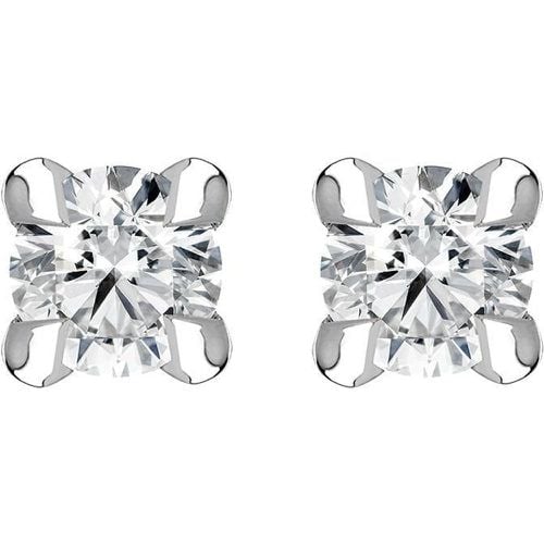 Ct White Gold 0.10ct Diamond Claw Set Solitaire Stud Earrings - Bloch - Modalova