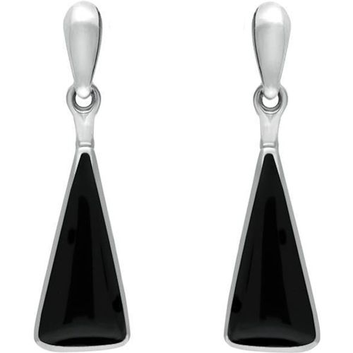 Sterling Silver Whitby Jet Triangle Drop Earrings - C W Sellors - Modalova