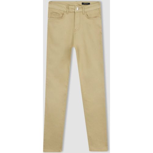 Skinny Fit Trousers - Beige - DeFacto - Modalova