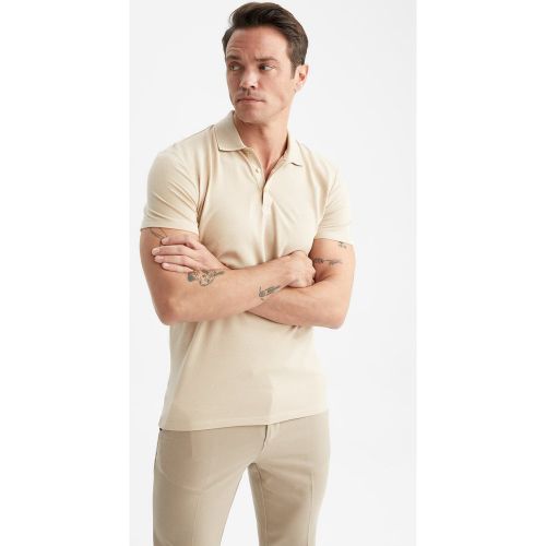 Slim Fit Polo T-Shirt - Beige - DeFacto - Modalova