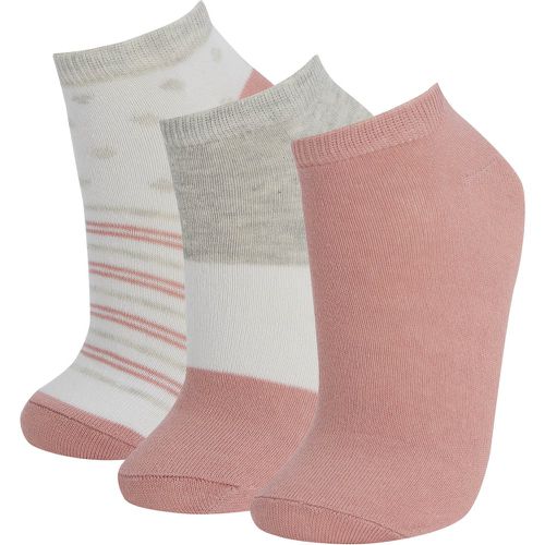 Patterned Low Cut Socks (3 pack) - DeFacto - Modalova