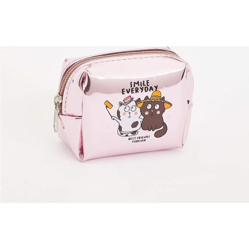 Cat Printed Coin Purse - Pink - DeFacto - Modalova