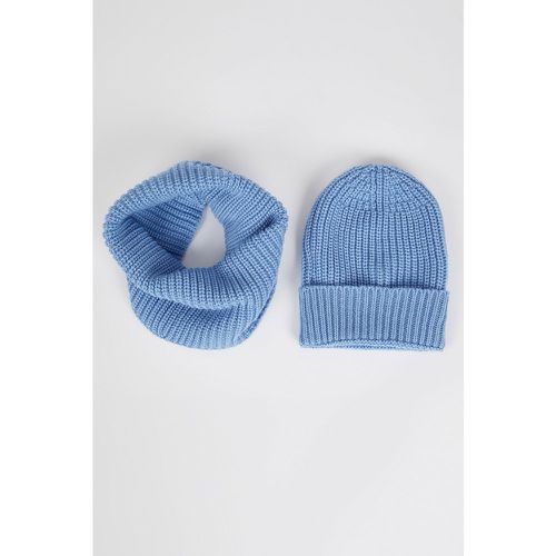 Basic Knit Beanie & Scarf Set - DeFacto - Modalova