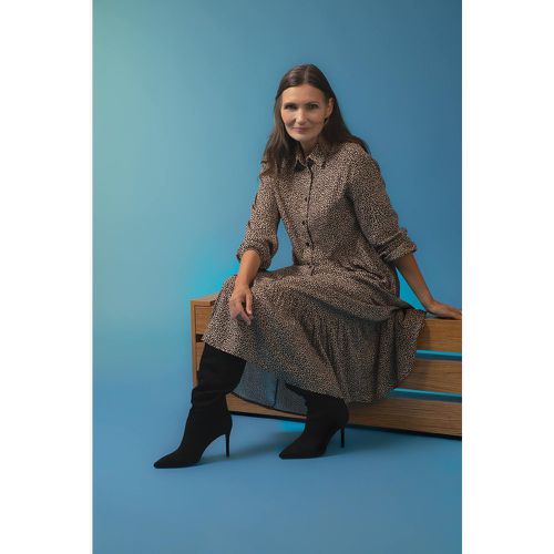 Long Sleeve Printed Maxi Dress - DeFacto - Modalova