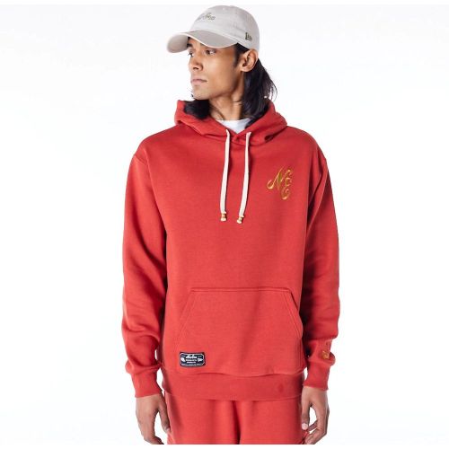 New Era Script Logo Red Oversized Pullover Hoodie unisex - New Era Cap - Modalova