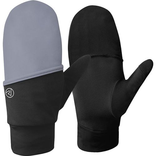 Black Reflective Convertible Running Mitt Gloves - Proviz - Modalova