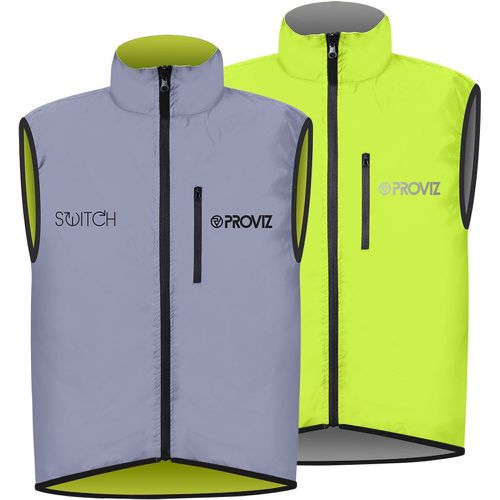 Men's Reflective Reversible Cycling Vest - Proviz - Modalova