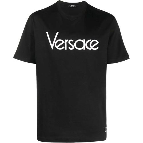 T-shirt in cotone con logo - Versace - Modalova