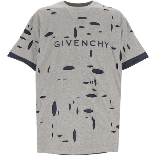 T-shirt oversize di in cotone distrutto - Givenchy - Modalova