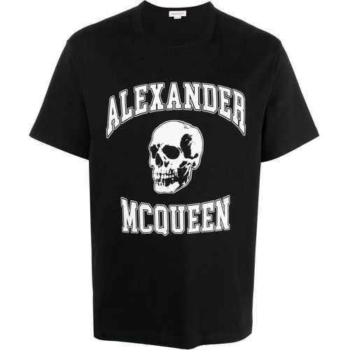 T-shirt con stampa teschio - alexander mcqueen - Modalova