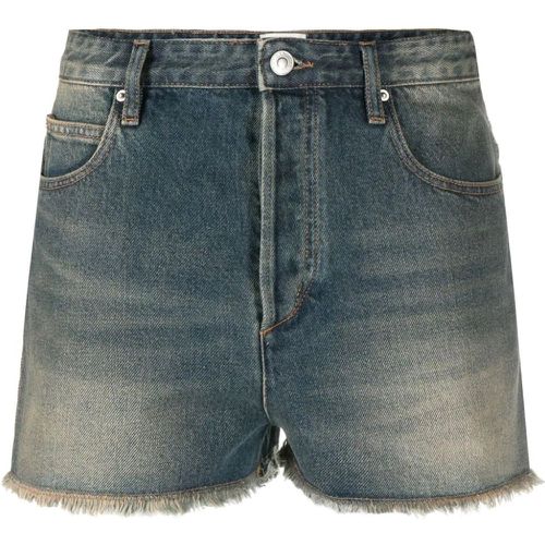 Shorts in misto cotone organico e canapa blu - Isabel marant - Modalova