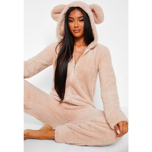 Pigiama intero in fleece con orecchie - boohoo - Modalova