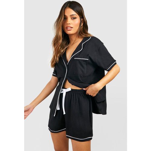 Pijama Corto De Tela Jersey Con Botones - boohoo - Modalova