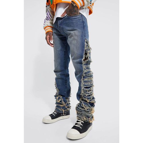 Jeans a zampa Skinny Fit con smagliature estreme - boohoo - Modalova