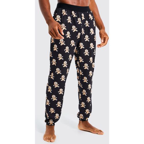 Pantalones Para Estar En Casa Man Navideños Con Estampado De Muñeco De Jengibre - boohoo - Modalova