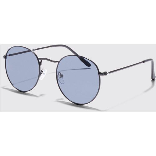 Gafas De Sol Con Montura De Metal Redondas - boohoo - Modalova