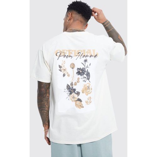Camiseta Oversize Con Estampado Gráfico De Flores - boohoo - Modalova