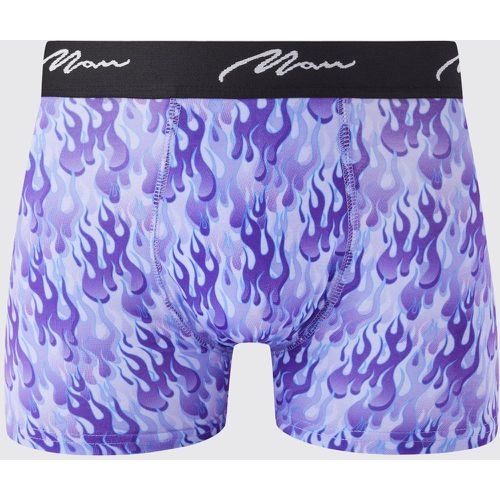 Boxer con stampa di fiamme, Purple - boohoo - Modalova