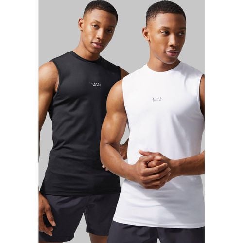 Canotta a compressione Man Active - set di 2 paia - boohoo - Modalova