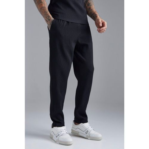 Pantaloni Slim Fit con pieghe, Nero - boohoo - Modalova