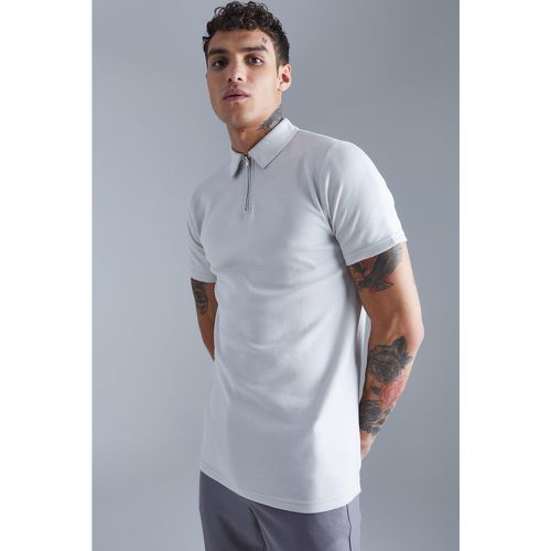 Polo Slim Fit in maglia intrecciata - boohoo - Modalova