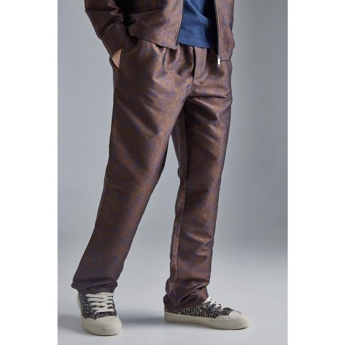 Pantalón Recto Jaspeado, Brown - boohoo - Modalova