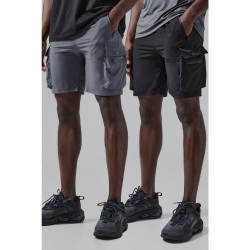 Pantaloncini Cargo leggeri Man Active - set di 2 paia - boohoo - Modalova