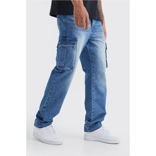 Jeans Cargo Tall rilassati in denim rigido - boohoo - Modalova