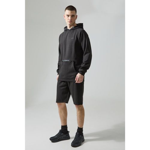 Set felpa Tall Man Active Tech con cappuccio & pantaloncini - boohoo - Modalova