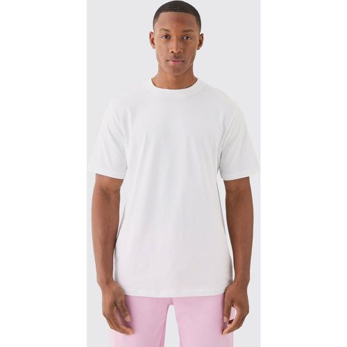 T-shirt Basic a girocollo, Bianco - boohoo - Modalova