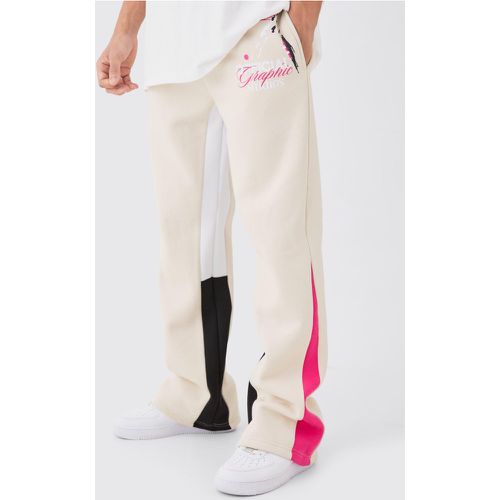 Pantaloni tuta Core con inserti e schizzi di colore - boohoo - Modalova