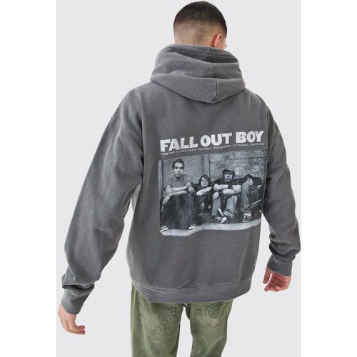 Felpa oversize in lavaggio con scritta Fall Out Boy - boohoo - Modalova