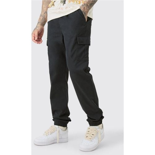 Pantalón Tall Cargo Ajustado De Sarga Con Cintura Elástica - boohoo - Modalova