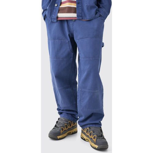 Jeans Carpenter extra comodi in denim rigido con vita elasticizzata in blu scuro - boohoo - Modalova
