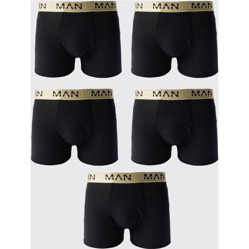 Boxer Man neri con fascia in vita color oro - set di 5 paia - boohoo - Modalova