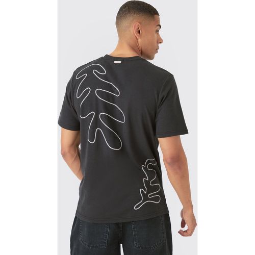 T-shirt pesante con cuciture a catena e palme - boohoo - Modalova