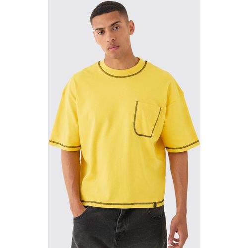 T-shirt squadrata oversize con taschino e taschino - boohoo - Modalova