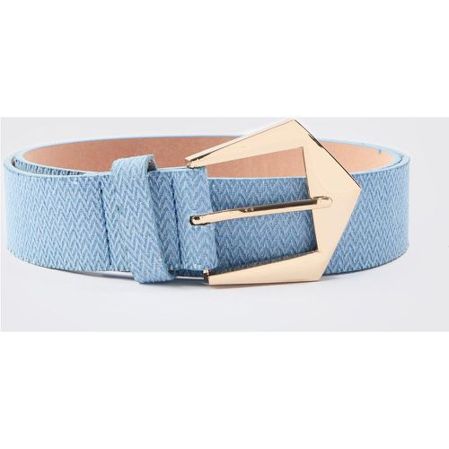 Plain Denim Belt In Blue, Azul - boohoo - Modalova