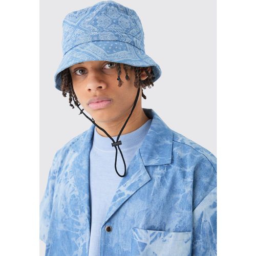 Bandana Denim Boonie Hat In Blue - boohoo - Modalova