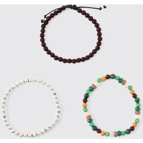 Pack De 3 Pulseras Con Cuentas - boohoo - Modalova