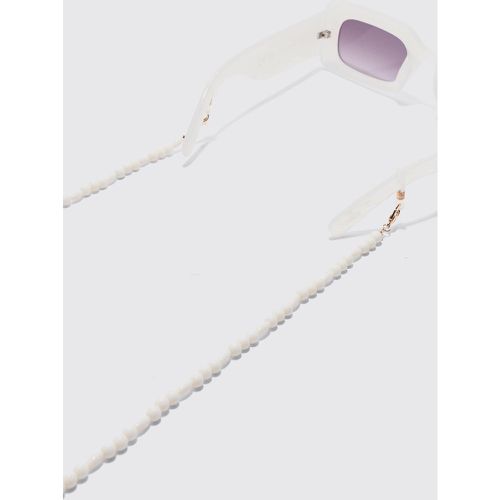 Cadena Blanca Para Gafas De Sol Con Perlas Y Cuentas - boohoo - Modalova