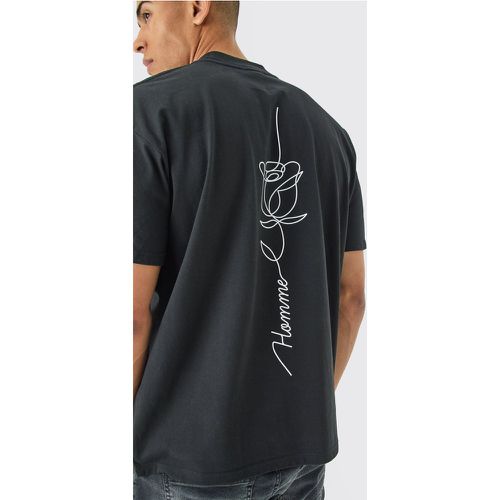 Camiseta Oversize Con Estampado Gráfico De Rosa - boohoo - Modalova