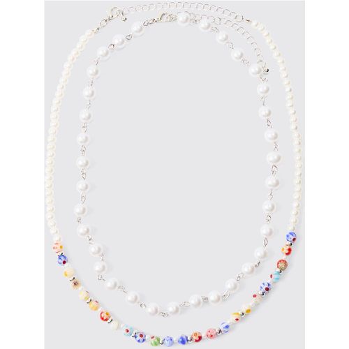 Collana di perle e perline in vari colori - boohoo - Modalova