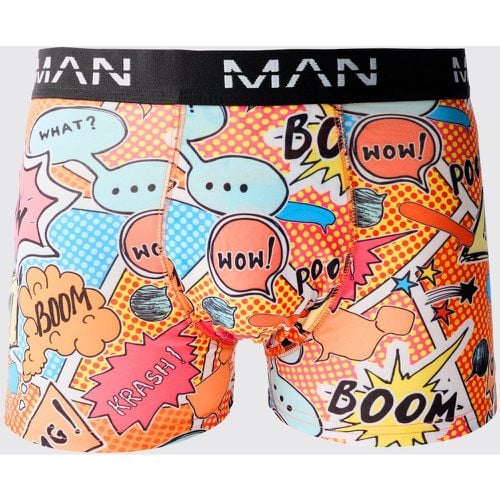 Boxer Man con stampa di fumetti - boohoo - Modalova