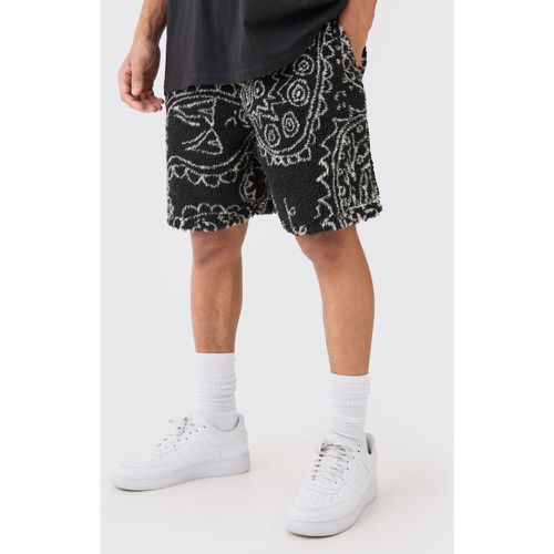 Pantaloncini comodi medi in pile borg in fantasia a bandana - boohoo - Modalova