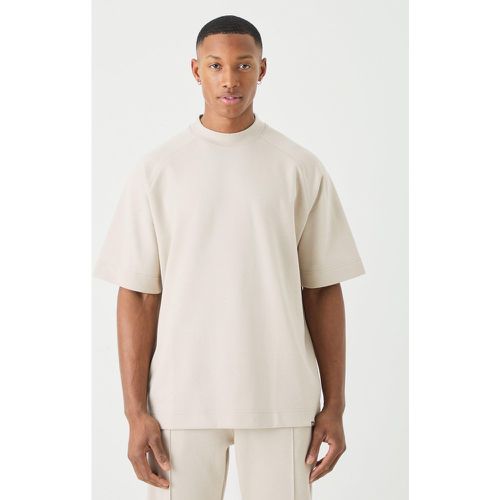 Camiseta Man Oversize De Raglán Grueso Entrelazado Con Cuello Extendido - boohoo - Modalova