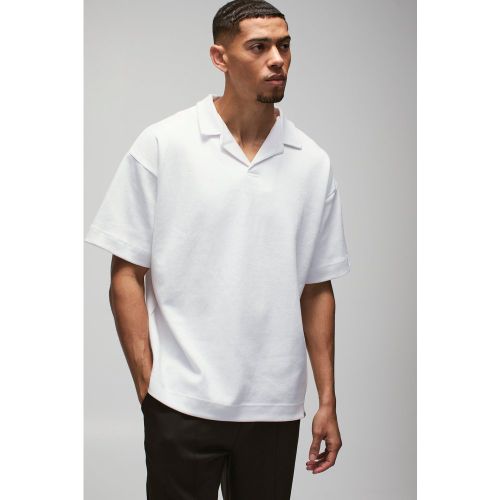 Polo oversize Man in maglia pesante intrecciata con rever - boohoo - Modalova