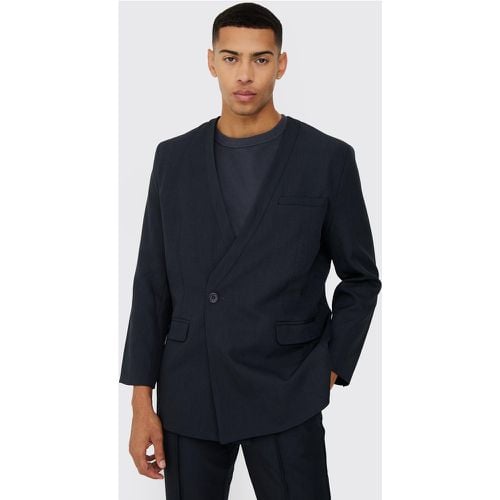 Blazer dritto a doppiopetto, Navy - boohoo - Modalova