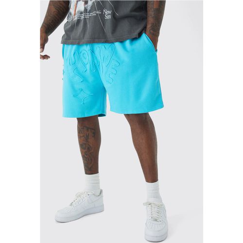 Pantaloncini comodi Plus Size blu effetto consumato con applique - boohoo - Modalova