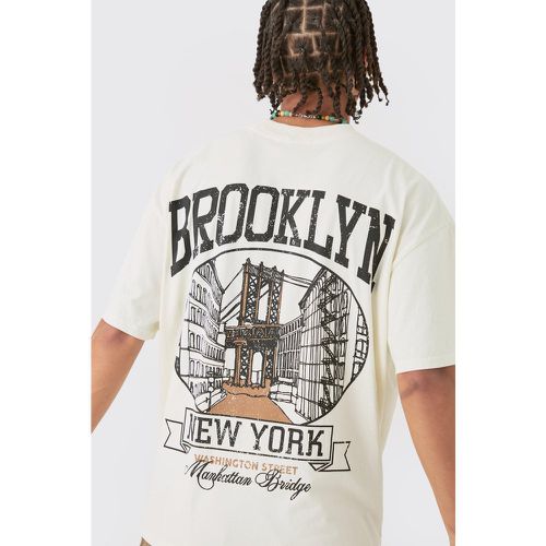 Oversized Brooklyn Stencil Washed T-shirt - boohoo - Modalova